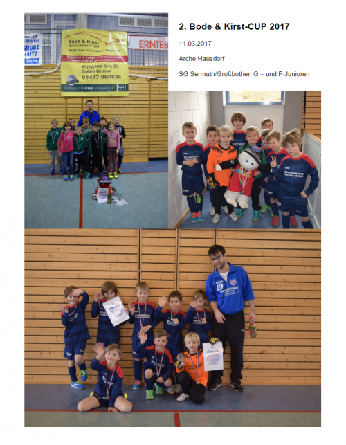 2. Bode & Kirst-Cup der SG Sermuth/Großbothen 2017